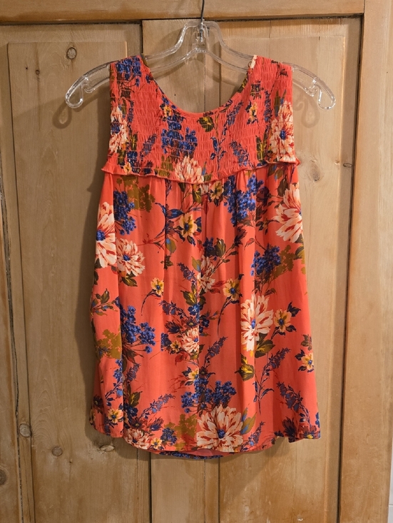 LOFT Tops - LOFT Orange Floral Lightweight Blouse